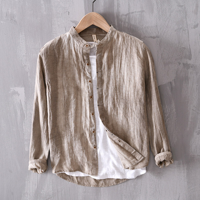 Vintage Linen Long Sleeve Shirt - Loose Fit