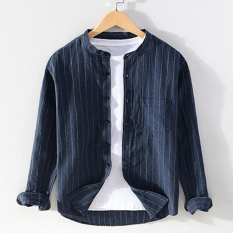 Striped Linen Long Sleeve Shirt