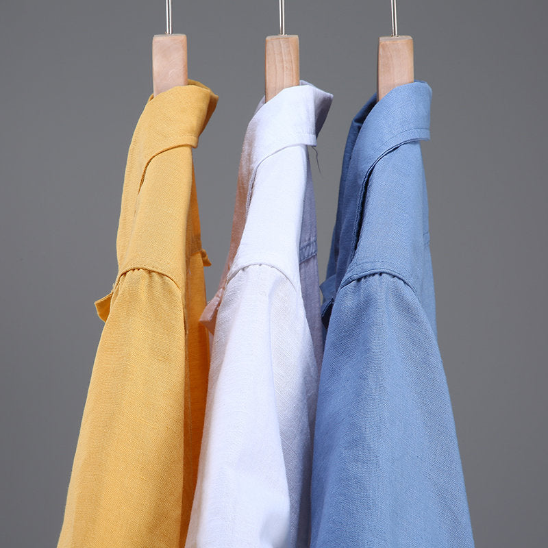 Linen Vintage Square Neck Short Sleeve Shirt