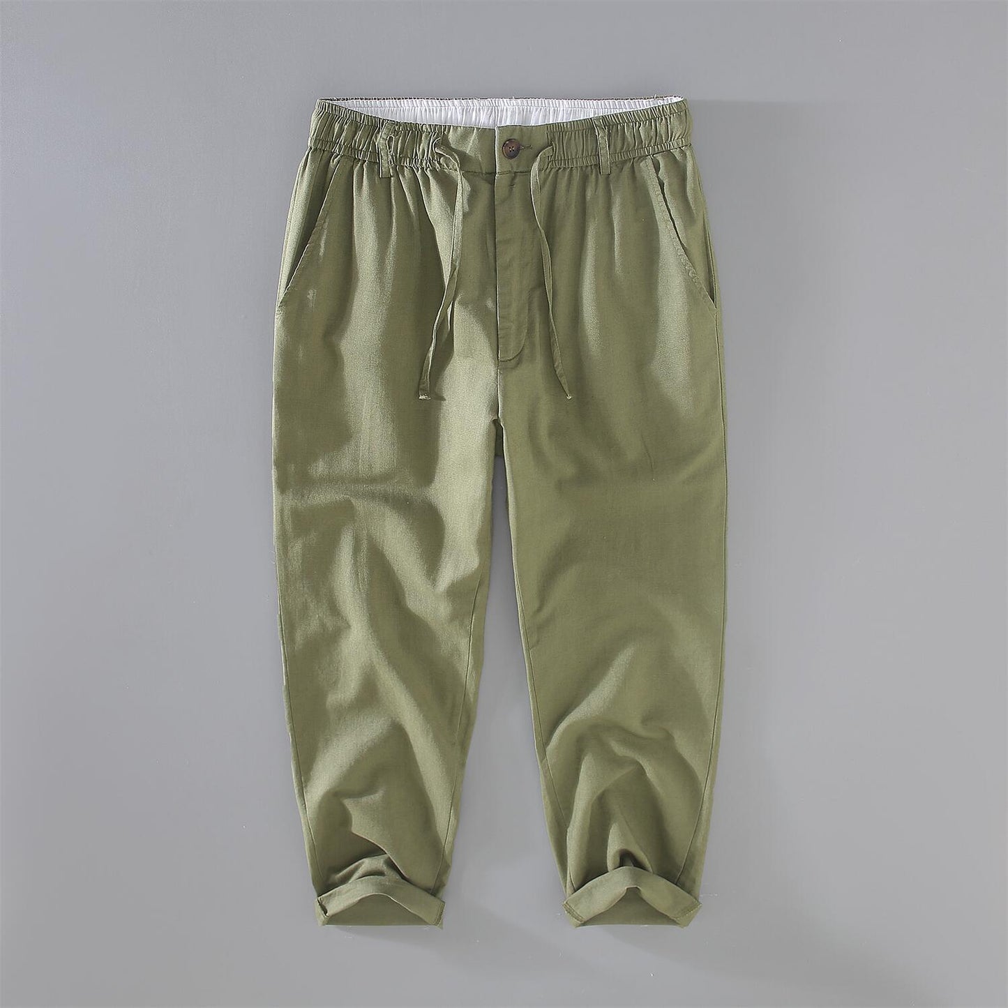 Men's Lightweight Linen Cropped Pants